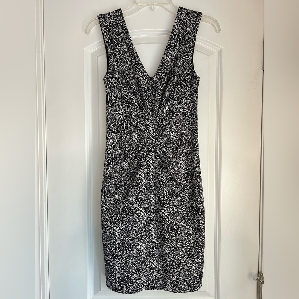 Express black and white bodycon dress